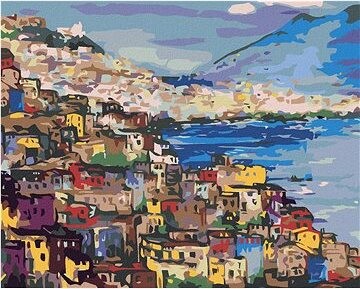 Zuty – Maľovanie Podľa Čísel – Pobrežie Neapol, 80 × 100 cm, Plátno + Rám