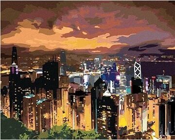 Zuty – Maľovanie Podľa Čísel – Nočný Výhľad Na Veľkomesto, 80 × 100 cm, Plátno + Rám