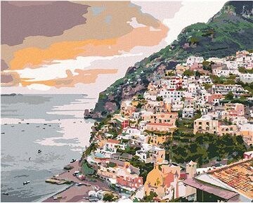 Zuty - Maľovanie podľa čísel - Positano, Taliansko (Ted Davis), 80 × 100 cm, plátno + rám