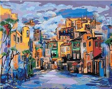 Zuty – Maľovanie Podľa Čísel – Námestie V Hmle, 80 × 100 cm, Plátno + Rám