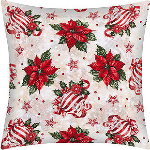 BELLATEX Vánoce polštářek 40 × 40 cm, 55/131 vánoční hvězda a ozdoby