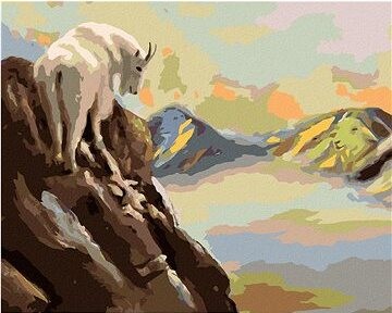 Zuty – Maľovanie podľa čísel – Koza a hory (D. Rusty Rust), 80 × 100 cm, plátno + rám