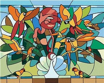 Zuty – Maľovanie podľa čísel – Mozaika Vtáky (D. Rusty Rust), 80 × 100 cm, plátno + rám