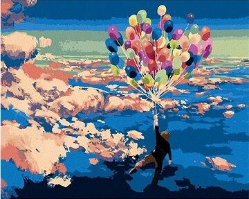 Zuty – Maľovanie Podľa Čísel – Muž S Balónikmi, 80 × 100 cm, Plátno +Rám