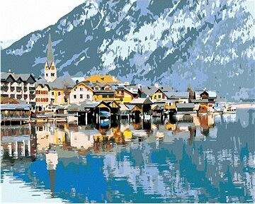 Zuty – Maľovanie Podľa Čísel – Hallstatt V Alpách, 80 × 100 cm, Plátno + Rám