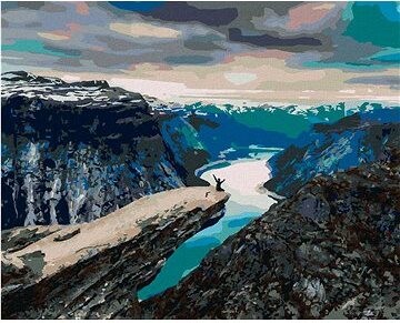 Zuty – Maľovanie Podľa Čísel – Muž Na Horskom Útese, 80 × 100 cm, Plátno + Rám