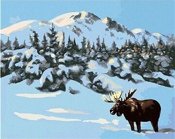 Zuty – Maľovanie podľa čísel – Los v zime 2 (D. Rusty Rust), 80 × 100 cm, plátno + rám