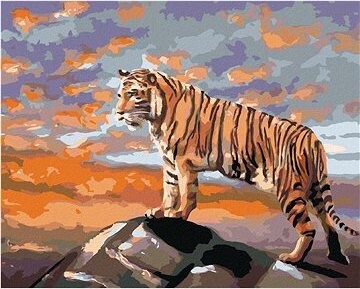 Zuty – Maľovanie podľa čísel – Tiger na skale (D. Rusty Rust), 80 × 100 cm, plátno + rám