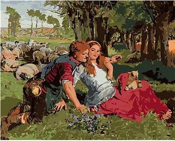 Zuty – Maľovanie Podľa Čísel – Najatý Pastier (Holman-Hunt William), 80 × 100 cm, Plátno + Rám