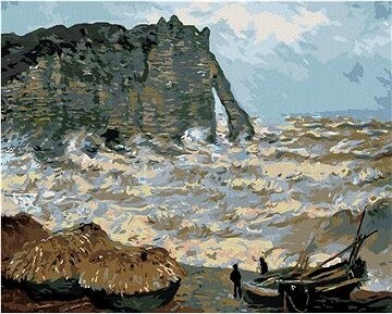 Zuty – Maľovanie Podľa Čísel – Búrlivé More V Étretat (Claude Monet), 80 × 100 cm, Plátno + Rám