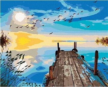 Zuty – Maľovanie Podľa Čísel – Ráno Na Móle Pri Jazere, 80 × 100 cm, Plátno + Rám