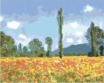 Zuty – Maľovanie Podľa Čísel – Makové Pole V Giverny (Claude Monet), 80 × 100 cm, Plátno + Rám