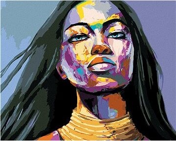 Zuty – Maľovanie Podľa Čísel – Farebný Portrét Ženy Vyjadrujúci Emócie, 80 × 100 cm, Plátno + Rám