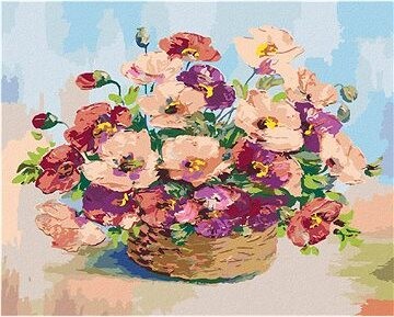 Zuty – Maľovanie Podľa Čísel – Prútený Košík Vlčieho Maku, 80 × 100 cm, Plátno + Rám