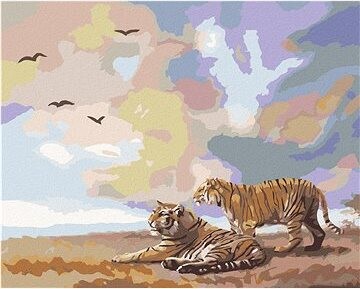 Zuty – Maľovanie podľa čísel – Tiger a mraky (D. Rusty Rust), 80 × 100 cm, plátno + rám