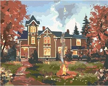 Zuty – Maľovanie Podľa Čísel – Hnedý Dom Na Jeseň (D. Rusty Rust), 80 × 100 cm, Plátno + Rám