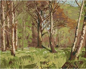 Zuty – Maľovanie Podľa Čísel – Deti V Lese Na Jar. Sasanky Kvitnú (H. A. Brendekilde), 80 × 100 cm, Plátno + Rám