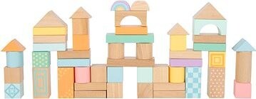 Small Foot - Drevené kocky pastelové, 50 ks