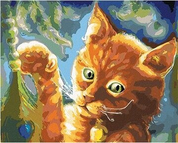 Zuty – Maľovanie Podľa Čísel – Fantasy Oranžová Mačka, 80 × 100 cm, Plátno + Rám