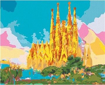 Zuty – Maľovanie Podľa Čísel – Dúhová Sagrada Familia, 80 × 100 cm, Plátno + Rám