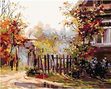 Maľovanie podľa čísel – Na vidieku pred domom, 50 × 40 cm, bez rámu a bez napnutého plátna