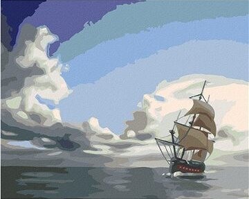 Zuty – Maľovanie Podľa Čísel – Plachetnica Na Pokojnom Mori (D. Rusty Rust), 80 × 100 cm, Plátno + Rám