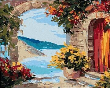 Zuty – Maľovanie Podľa Čísel – Kvetinová Brána Pri Mori, 80 × 100 cm, Plátno + Rám