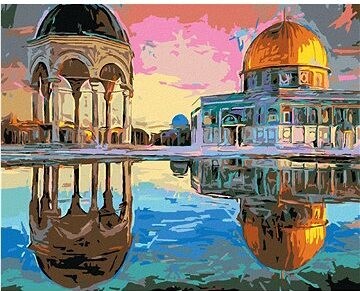 Zuty – Maľovanie Podľa Čísel – Jeruzalem V Odraze Vody, 80 × 100 cm, Plátno + Rám