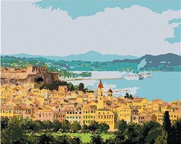 Zuty – Maľovanie Podľa Čísel – Corfu V Grécku, 80 × 100 cm, Plátno + Rám