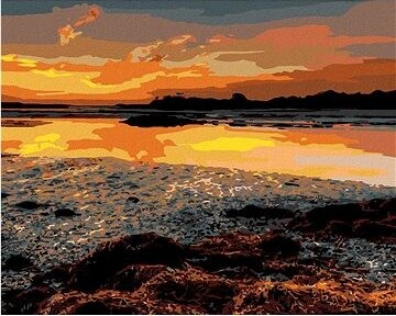 Zuty - Maľovanie podľa čísel - Svitanie nad pobrežím (Ted Davis), 80 × 100 cm, plátno + rám