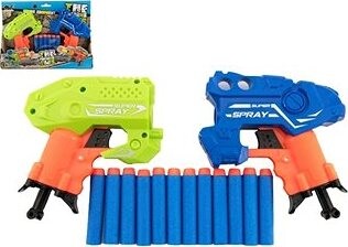 Teddies Pištoľ na penové náboje 2 ks + 12 ks nábojov