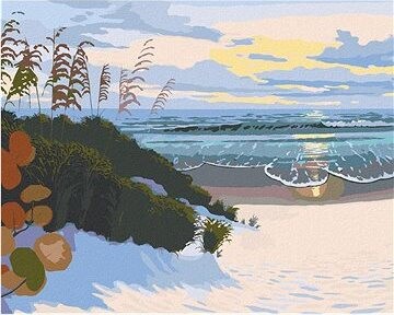 Zuty – Maľovanie Podľa Čísel – Vstup Na Pláž A Západ Slnka (Robert Johnson), 80 × 100 cm, Plátno + Rám