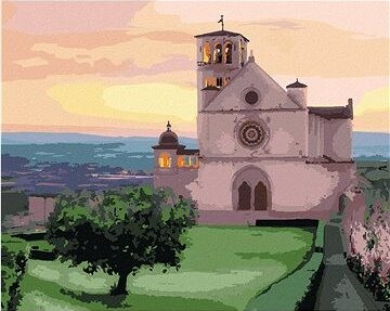 Zuty - Maľovanie podľa čísel - Bazilika svätého Františka z Assisi, Taliansko (Ted Davis), 80 × 100 cm, plátno