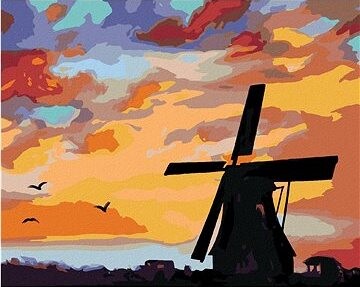 Zuty – Maľovanie podľa čísel – Mlyn a dosvit (D. Rusty Rust), 80 × 100 cm, plátno + rám