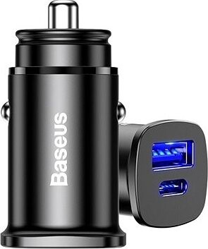 Baseus Square metal A+C 30 W PPS Car Charger (PD3.0?QC4.0+SCP?AFC) Black