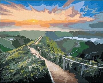 Zuty – Maľovanie Podľa Čísel – Horská Krajina S Turistickým Chodníkom, 80 × 100 cm, Plátno + Rám