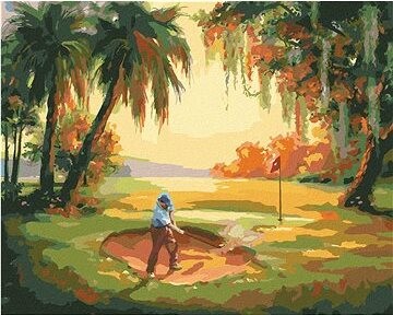 Zuty – Maľovanie podľa čísel – Golfista patujúci z bunkra (D. Rusty Rust), 80 × 100 cm, plátno + rám