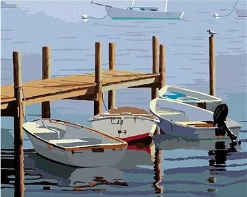 Zuty – Maľovanie Podľa Čísel – Člny V Prístave (Robert Johnson), 80 × 100 cm, Plátno + Rám