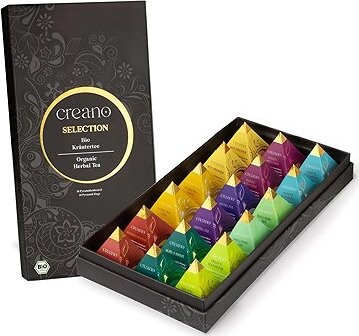 Creano BIO bylinný čaj – dárková sada 18 pyramidových sáčků / 9 příchutí (45 g)