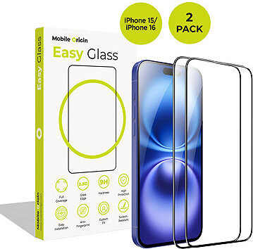 Mobile Origin EasyGlass iPhone 15/iPhone 16 2 pack