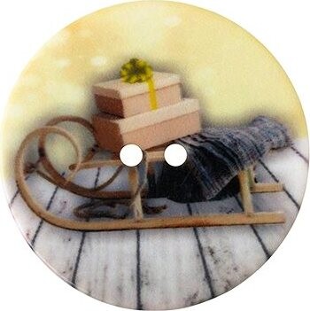 BELLATEX Knoflík 3,5 cm sáňky - 401683 - sada 3 ks