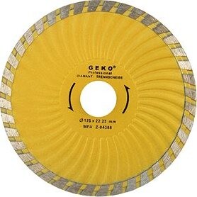 GEKO Diamantový rezný kotúč, TURBO PLUS, 125 × 22 mm