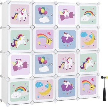 Houseland Dětská modulární skříň Jefra, jednorožci