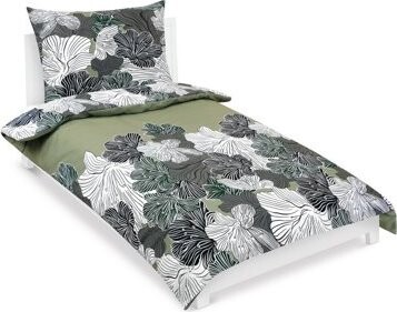 BELLATEX Obliečky bavlna 90/608 khaki kvet 140 × 200, 70 × 90
