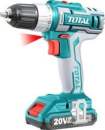 TOTAL-TOOLS Vŕtací skrutkovač aku, 2× 2000 mAh, 20 V Li-Ion, v taške, sada 47 ks, rýchlonabíjačka