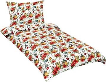 Bellatex Povlečení bavlna 90/CH20 vánoční hvězda 140 × 200, 70 × 90 cm