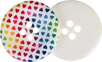 Knoflíky Žirovnice Knoflík 5 cm srdce barevné, 336331B2, sada 2 ks