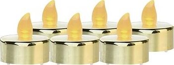 EMOS LED dekorácia – 6× čajová sviečka zlatá, 6× CR2032, vnútorná, vintage