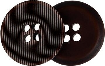 Knoflíky Žirovnice Knoflík 3,5 cm hnědobílý proužek, 365352, sada 3 ks