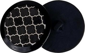 Knoflíky Žirovnice Knoflík 4 cm černobílý ornament, 366659, sada 3 ks